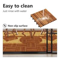 Terrastegels acaciahout 30 x 30 cm verticaal patroon (10 stuks) - thumbnail