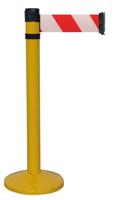 Gele paal standaard basis - riem 4 m/100 mm rood/wit - thumbnail