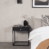 Nohr Nachtkastje 'Shaune' Met 1 lade, kleur Zwart - thumbnail