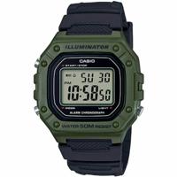 Casio W-218H-3AVEF Zwart Groen Heren horloge - thumbnail