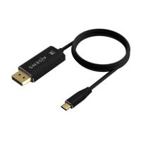 AISENS - A109-0686 - converterkabel aluminium USB-C naar displayport 8K @60Hz, USB-C/M-DP/M, zwart, 0,8M - thumbnail
