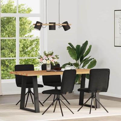 Eetkamerstoelen 4 st stof zwart