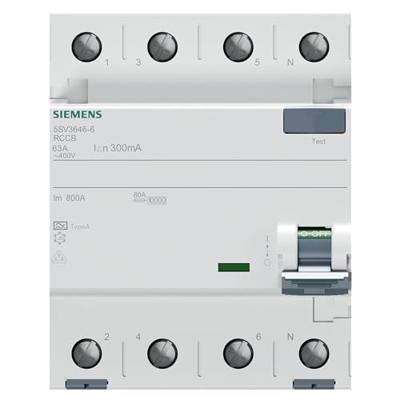 Siemens 5SV36466 Siemens Dig.Industr. Aardlekschakelaar A 4-polig 63 A 0.3 A 400 V