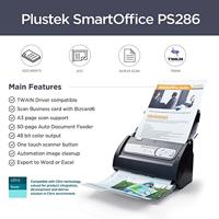 Plustek SmartOffice PS286 PLUS Documentscanner duplex A4 600 x 600 dpi 25 pag./min. USB - thumbnail