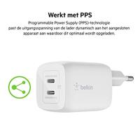 Belkin BoostCharge Pro 2-poorts USB-C GaN-wandlader met PPS (65 W) + USB-C/USB-C-kabel oplader - thumbnail