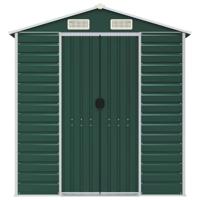 Tuinschuur 191x470x198 cm gegalvaniseerd staal groen - thumbnail