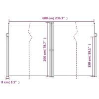 VidaXL Windscherm uittrekbaar 200x600 cm antracietkleurig - thumbnail