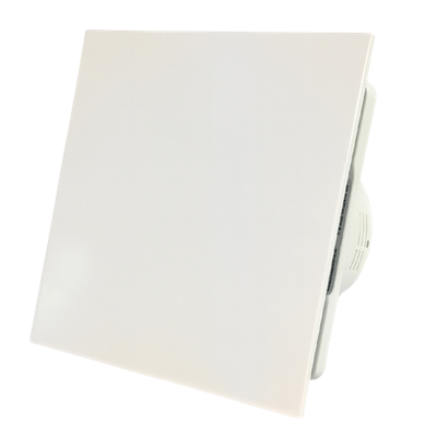 Whisper Pro-design Badkamerventilator - Ø100mm - Met Nalooptimer + Vochtsensor - Vlak Kunststof - Wit