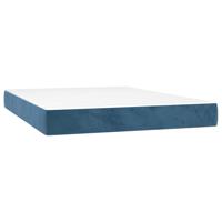 Boxspring met matras fluweel donkerblauw 140x190 cm - thumbnail