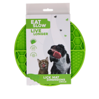 Eat Slow Live Longer Lick Mat Dimensions Circle Groen - thumbnail