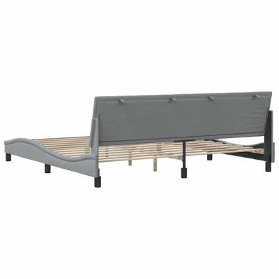 Bedframe zonder matras "Hanko" stof lichtgrijs 200x200 cm