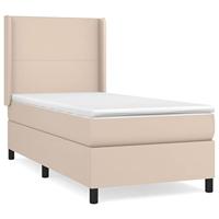 Boxspring met matras kunstleer cappuccinokleurig 80x200 cm - thumbnail