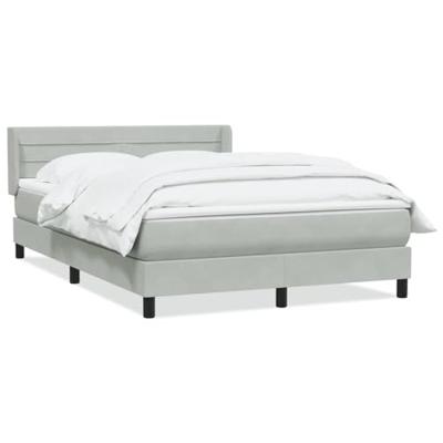 Boxspring met matras fluweel lichtgrijs 160x210 cm