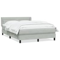 Boxspring met matras fluweel lichtgrijs 160x210 cm - thumbnail