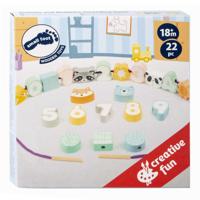 Small Foot houten rijgsspel dieren en cijfers, 22dlg. - thumbnail