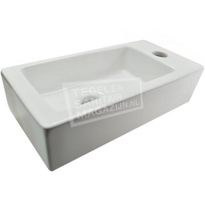 Fontein Wiesbaden Rhea Mini Rechthoek 36x18x9cm Keramiek Wit (Kraangat rechts)