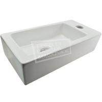 Fontein Rhea Rechthoek Rechts 36.5x18x9cm Keramiek Glans Wit - thumbnail