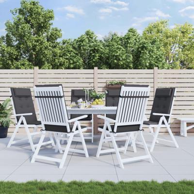 Stoelkussens 6 st hoge rug oxford stof antracietkleurig