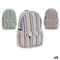 Schoolrugzak Strepen Multicolour 13 x 45 x 31 cm 12 Stuks - thumbnail