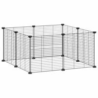 VidaXL Huisdierkooi met 8 panelen, zwart, 35x35 cm, staal - thumbnail