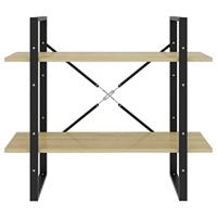 Boekenkast met 2 schappen 80x30x70 cm spaanplaat sonoma eiken - thumbnail