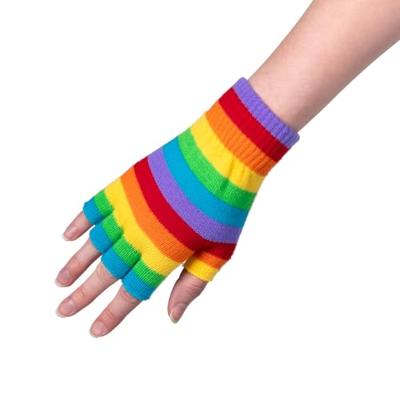 Vingerloze hanschoenen regenboog - thumbnail