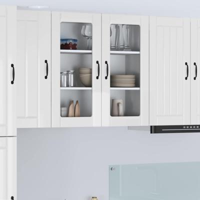 Keukenkast Hoogglans wit 80 x 31 x 80 cm Bewerkt hout