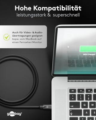 Goobay USB-C - USB-C laadkabel 50cm zwart - 9550200 Goobay USB-C - USB-C laadkabel 50cm zwart - 9550200