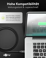 Goobay USB-C - USB-C laadkabel 1m zwart - 9550204 - thumbnail