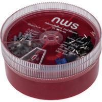 NWS 144-BI-400 Assortiment adereindhulzen 0.5 mm², 0.75 mm², 1 mm², 1.5 mm², 2.5 mm² Deels geïsoleerd Blauw, Grijs, Zwart, Wit, Rood 400 stuk(s) Box - thumbnail