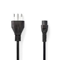 Nedis Stroomkabel | Italie Male | IEC-320-C5 | Recht | Recht | Vernikkeld | 2.00 m | Rond | PVC | Zwart | Label - CEGL11320BK20 - thumbnail