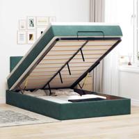 Ottoman bed met matras 120x200cm fluweel donkergroen - thumbnail