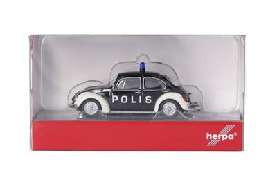 Herpa 097390 H0 Hulpdienstvoertuig Volkswagen Kever 1303 „Polis” (Zweden) Herpa 097390 H0 Hulpdienstvoertuig Volkswagen Kever 1303 „Polis” (Zweden)