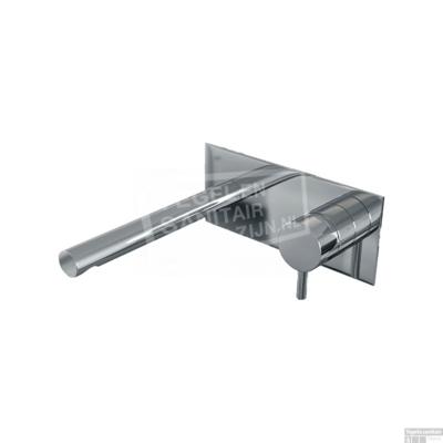 Inbouw Wastafelmengkraan Brauer Chrome Edition Coldstart Rechte Uitloop Korte Ronde Hendel Rechts Chroom Met Afdekplaat