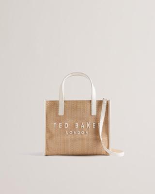 Ted Baker Paolina Faux Raffia Small Icon Bag -Ivory