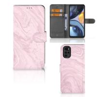 Motorola Moto G22 | Bookcase | Marble Pink - Origineel Cadeau Vriendin - thumbnail
