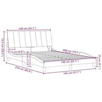 Bedframe zonder matras "Hanko" stof taupe 140x200 cm - thumbnail