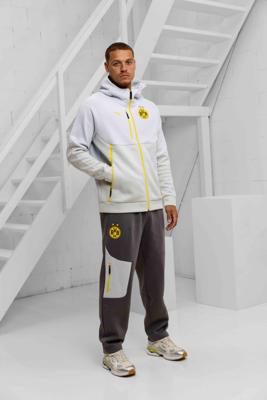 Borussia Dortmund PumaTech Trainingspak Senior 2025/2026 Lichtgrijs - Maat M - Kleur: DonkergrijsLichtgrijsGeel | Soccerfanshop