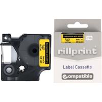 Rillprint compatible D1 tape voor Dymo 40918, 9 mm, zwart op geel - thumbnail