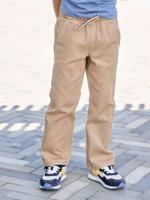 Eenvoudig aan te trekken jongensbroek met rechte pasvorm beige - thumbnail