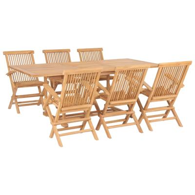 7-delige Tuinset 150-200x100x75 cm massief teakhout