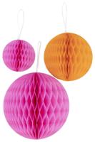 HEMA Honeycombs bal rood roze - 3 stuks - thumbnail