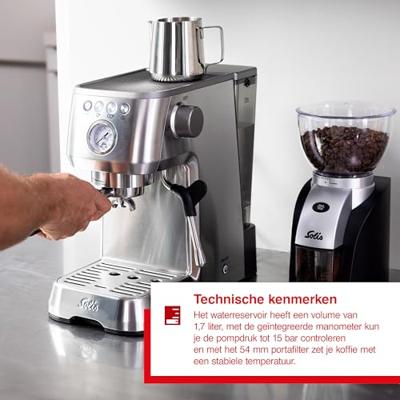 Solis 1170 RVS Espresso apparaat Grijs Solis 1170 RVS Espresso apparaat Grijs