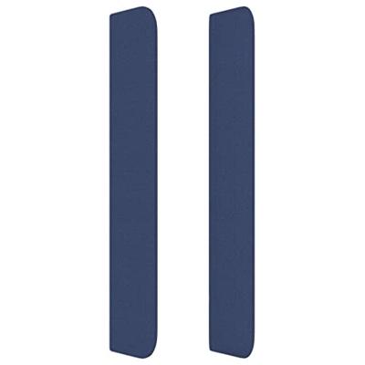 Hoofdbord met randen 147x16x118/128 cm stof blauw