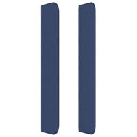 Hoofdbord met randen 163x16x118/128 cm stof blauw - thumbnail