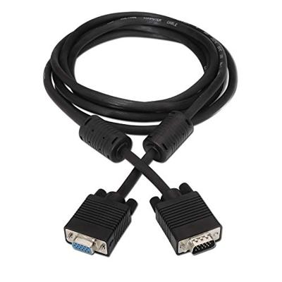 AISENS A113-0079 SVGA-kabel met ferriet (HDB15/stekker-HDB15/bus, 3 m, voor monitor/tv/projector) zwart