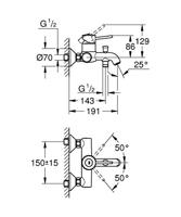 Grohe Badkraan Start Classic met Omstel met Koppelingen Chroom - thumbnail