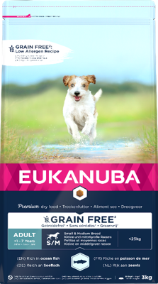 Eukanuba Adult S/M graanvrij zeevis hondenvoer 2 x 3 kg