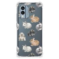 Case Anti-shock voor Nokia X30 Konijntjes - thumbnail