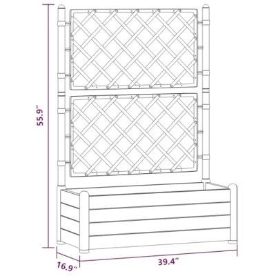 Plantenbak met latwerk 100x43x142 cm PP antraciet Plantenbak met latwerk 100x43x142 cm PP antraciet